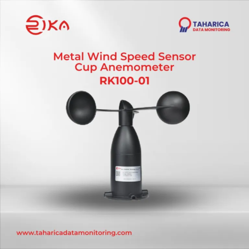 RIKA SENSOR - Sensor Kecepatan Angin RK100-01 Metal Wind Speed Sensor Cup Anemometer